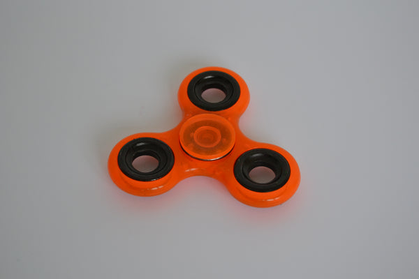 Fidget spinner orange transparent (lyser i mørke)